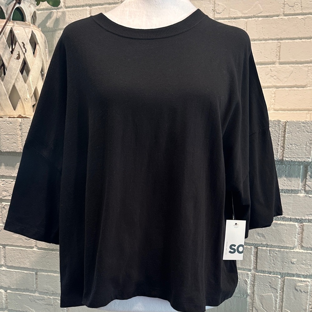 SO Oversized Black Short-Sleeve Tee